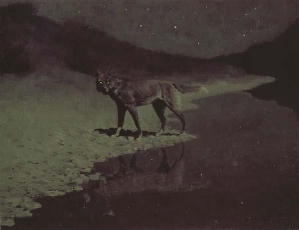 Frederic Remington Moon-light,wolf (mk43) oil painting image